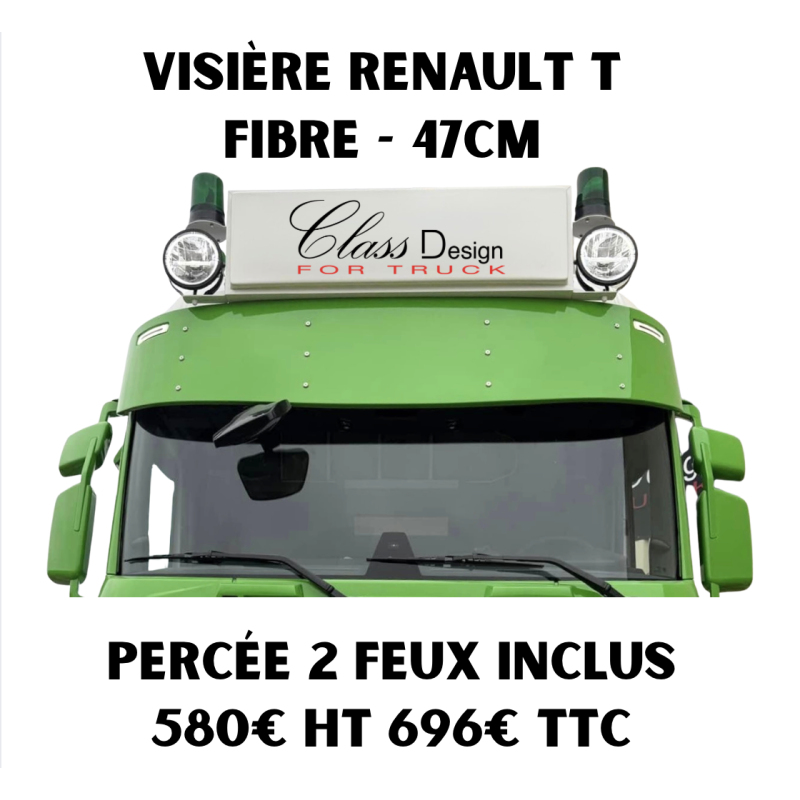 Pack VISIÈRE RENAULT T - Fixation + 2 Feux + Visserie inclus
