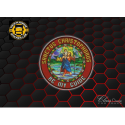 ST.CHRISTOPHER - BE MY GUIDE - FULL PRINT AUTOCOLLANT