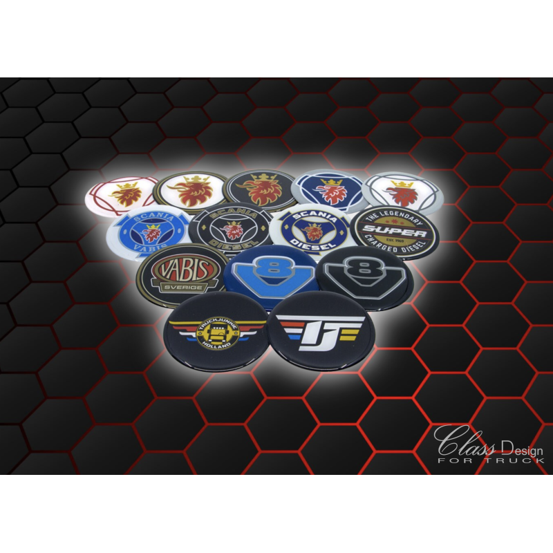 AUTOCOLLANT DE MOYEU - 69MM - ADAPTÉ POUR SCANIA - PAR 2 PIÈCES