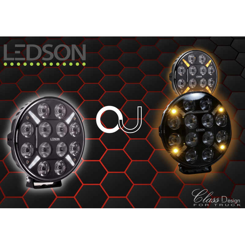 LEDSON - POLLUX9+ STROBE - LED LONGUE PORTÉE AVEC FLASH - FEU DE POSITION BLANC/ORANGE - 120W