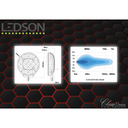 LEDSON - POLLUX9+ STROBE - LED LONGUE PORTÉE AVEC FLASH - FEU DE POSITION BLANC/ORANGE - 120W