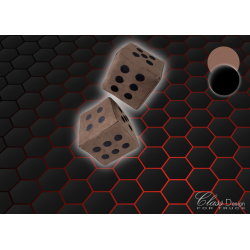 DÉS ALCANTARA MARRON FONCÉ POINTS NOIRS