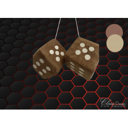 Dés en Alcantara Marron points beige