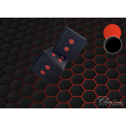 Dés en Alcantara Noir points rouge