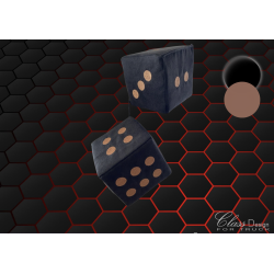 Dés en Alcantara Noir points marron