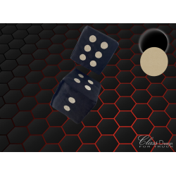 Dés en Alcantara Noir points beige