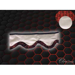 Frange beige alcantara / Rebord en danois rouge