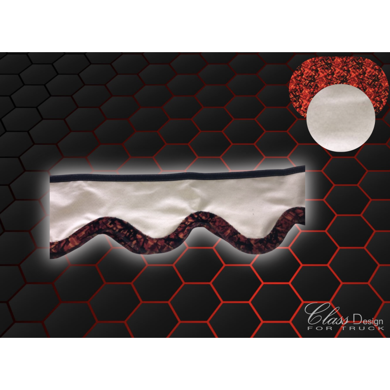 Frange beige alcantara / Rebord en danois rouge