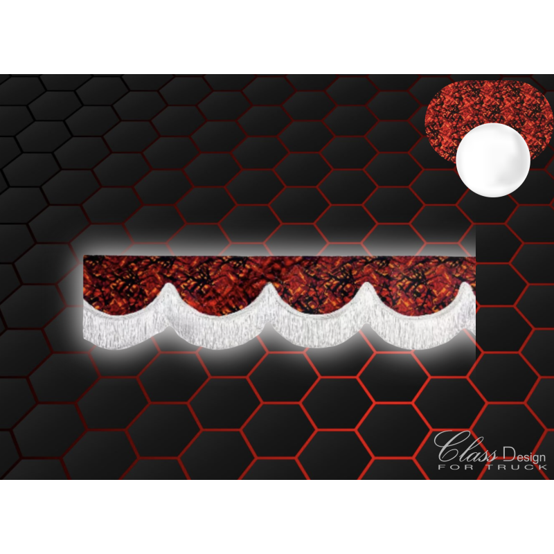 Frange danois rouge / Fils blanc