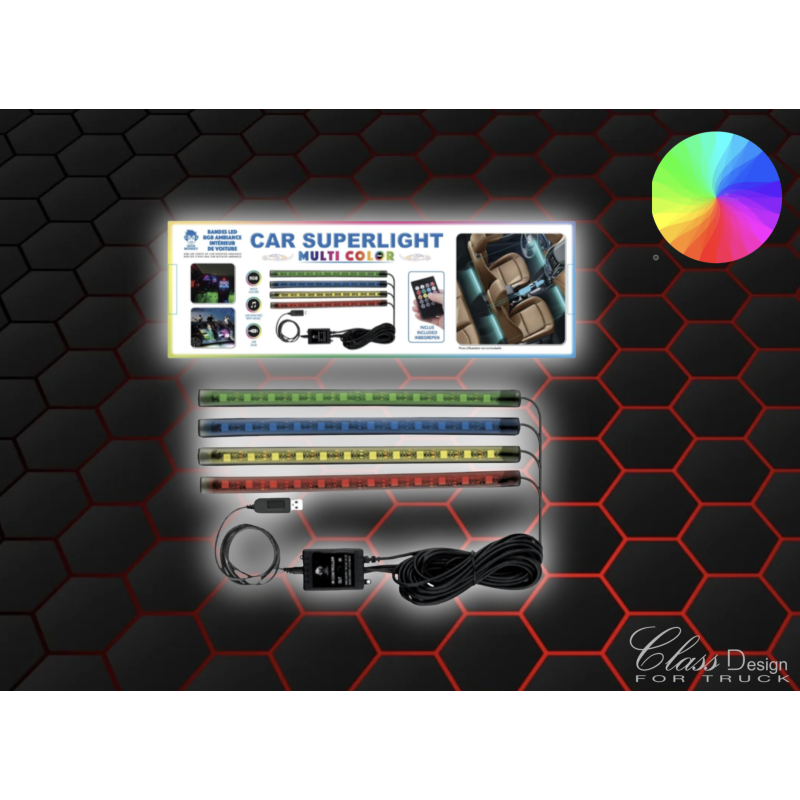BANDES LED RGB AMBIANCE DE VOITURE