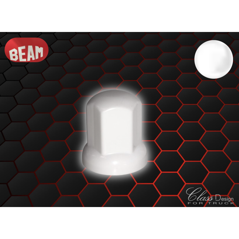 Lot de 20 cache-écrous long blanc taille 33