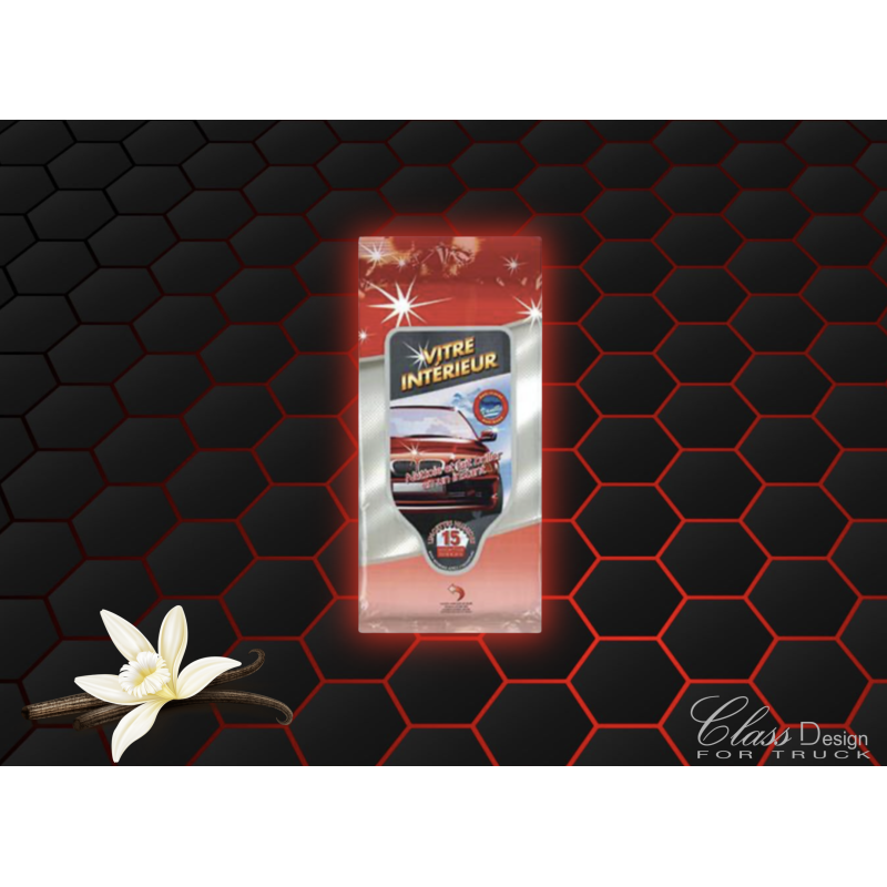 LINGETTES VITRES ANTI-TRACES/BUEE PACK DE 15 PARFUM VANILLE