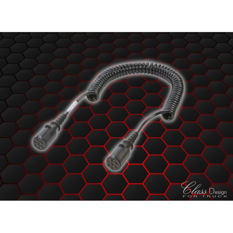 Cordon électrique extensible 24N 7 pôles, 4m, connecteurs surmoulés