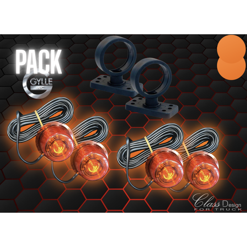Pack 2 Bouliches Gylle à LED Orange / Orange