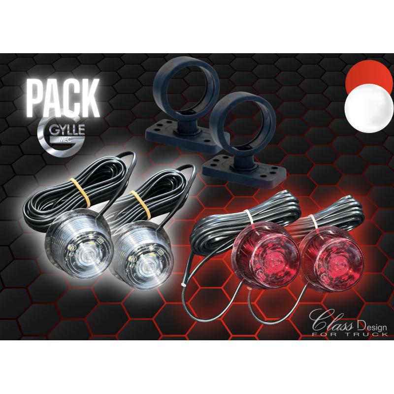 Pack 2 Bouliches Gylle à LED Blanc / Rouge