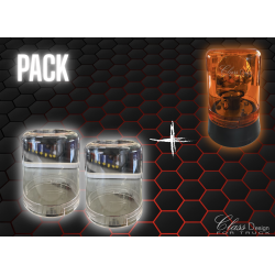 Pack 2 Gyrophares à Ampoule + 2 Cabochons Transparent