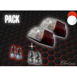 Pack 2 Double-Ampoules Blanc/Rouge + 2 BA15S Rouge + 2 BA15S Blanche