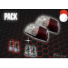 Pack 2 Double-Ampoules Blanc/Rouge + 2 BA15S Rouge + 2 BA15S Blanche