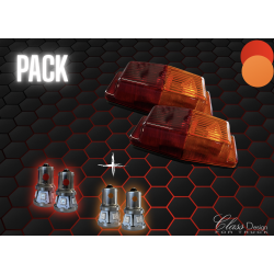 Pack 2 Double-Ampoules Orange/Rouge + 2 BA15S Rouge + 2 BA15S Orange
