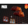 Pack 2 Double-Ampoules Orange/Rouge + 2 BA15S Rouge + 2 BA15S Orange