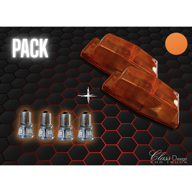 Pack 2 Double-Ampoules Orange + 4 BA15S Orange