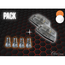 Pack 2 Double-Ampoules Blanc + 4 BA15S à LED Orange