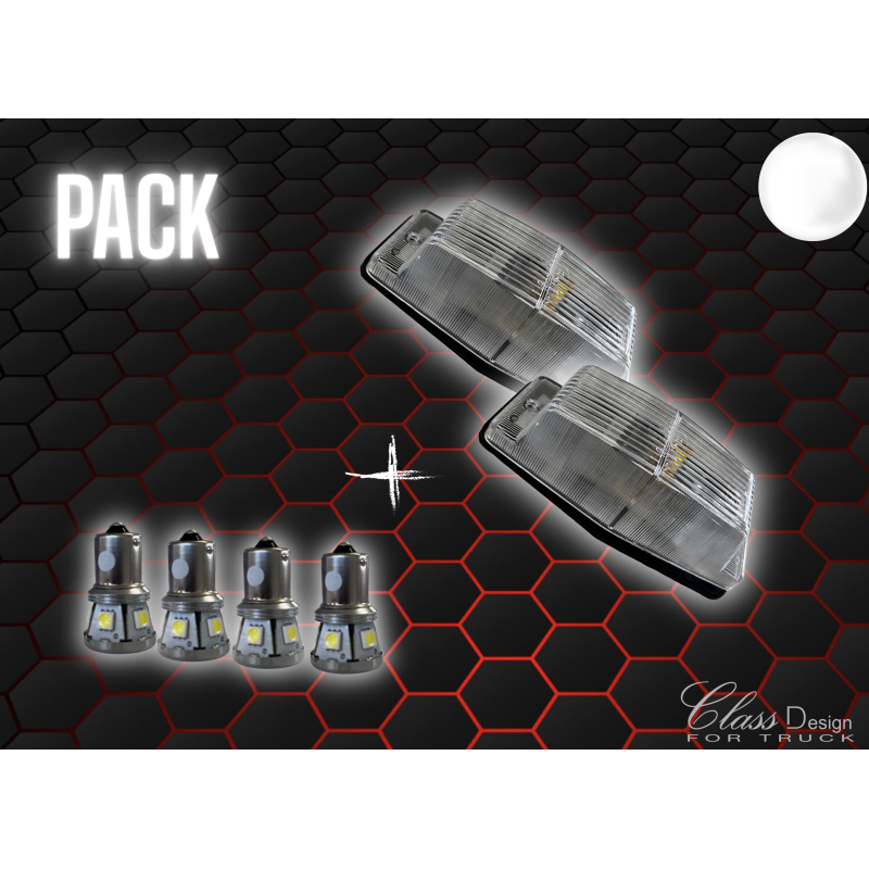 Pack 2 Double-Ampoules Blanc + 4 BA15S à LED Éclairage Blanc