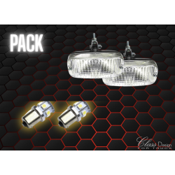 Pack 2 Talmu Blanc + 2 BA15S à LED Jaune