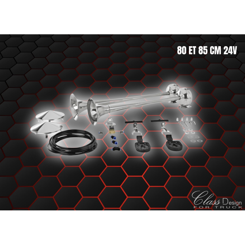 Kit 2 trompes 80 et 85 cm 24V