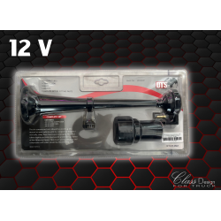 KLAXON PNEUMATIQUE DOUBLE AVEC COMPRESSEUR 12 V NOIR  - KIT COMPLET