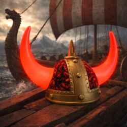 Casque Viking Lumineux - Danois Rouge