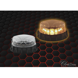 Gyrophare orange cabochon translucide multi-effets Slim Heavy-Duty à Leds