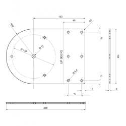 support inox angle droit pour gyrophare