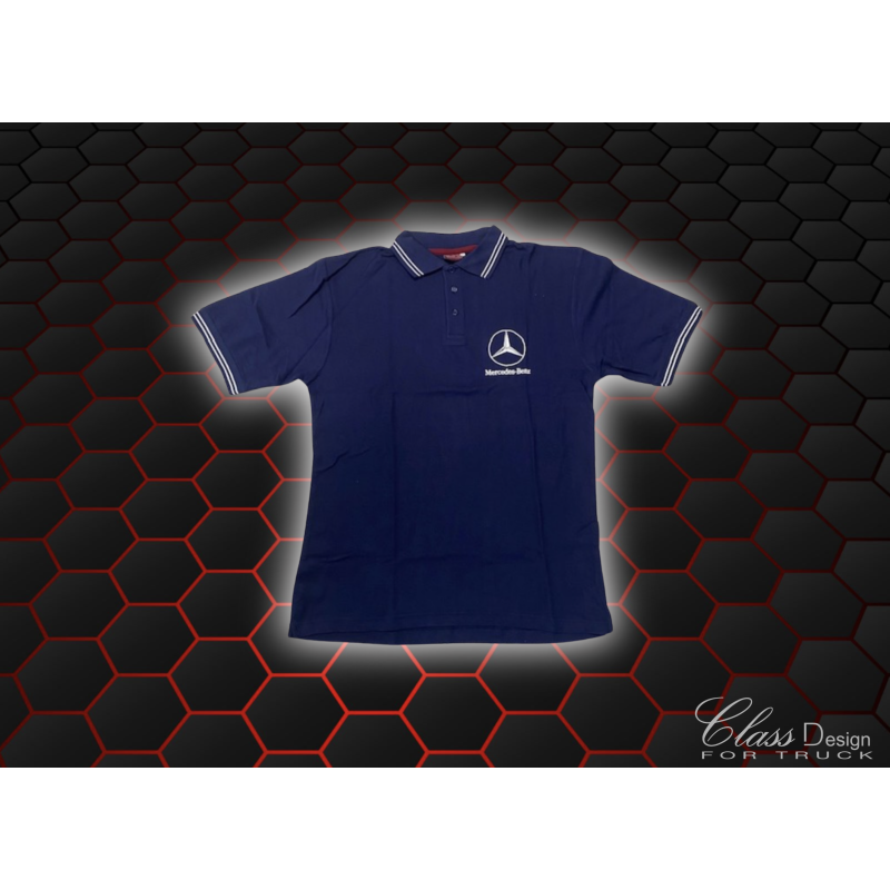 POLO BLEU MARINE LOGO MERCEDES BLANC TAILLE XL