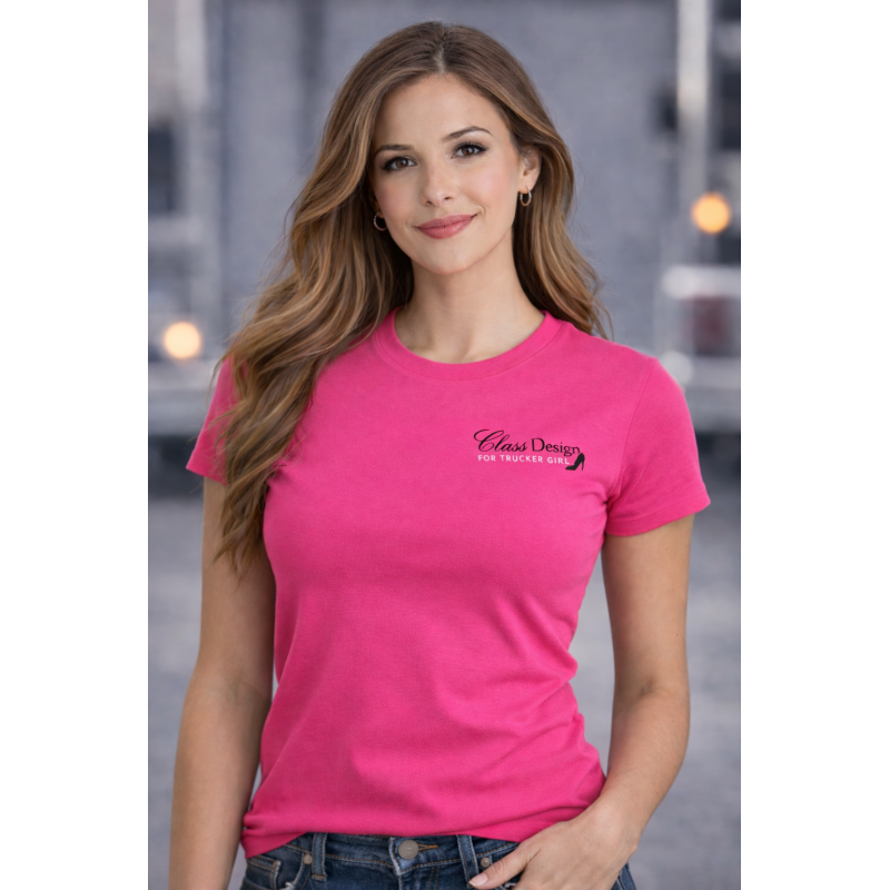 T SHIRT CLASS DESIGN FOR TRUCKER GIRL - ROSE