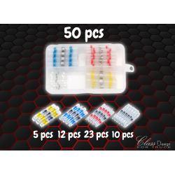 Connecteurs de fil à souder thermorétractables, connecteurs isolés bout à bout, Kit de connecteurs à souder  50 pièces