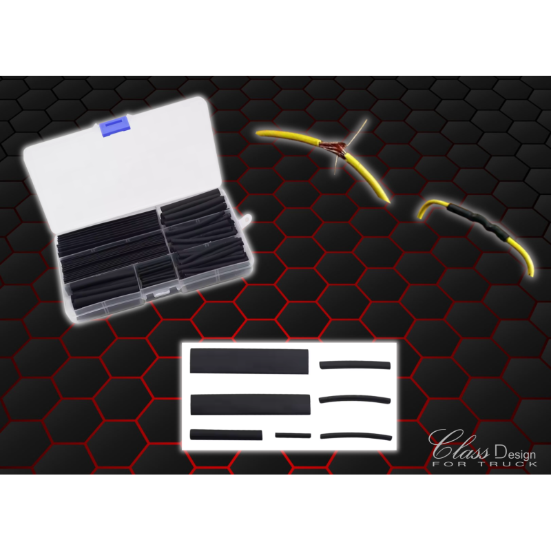 Kit de câbles d'isolation électrique en polyoléfine, 150 pièces/boîte 2:1, gaine thermorétractable, 8 tailles 2-13mm, noir