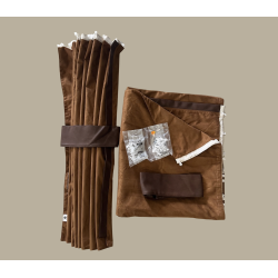 DÉPOT VENTE : RIDEAUX MARRON + CROCHETS