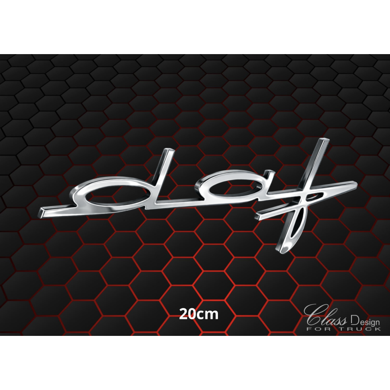 Logo DAF old alu chromée - 20cm