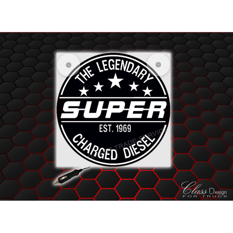 ENSEIGNE LUMINEUSE SUPER BLANC/NOIR