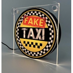 ENSEIGNE FAKE TAXI  allume cigare 17x17cm - 12/24V