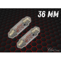 Lot de navettes 36mm éclairage rouge 24V