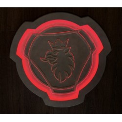 FOND DE CABINE SIMILI CUIR BEIGE ÉCLAIRAGE ROUGE SCANIA VABIS