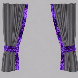 RIDEAUX ALCANTARA GRIS REBORDS DANOIS VIOLET