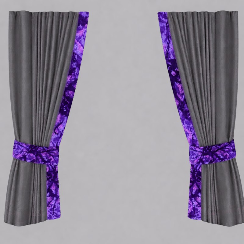 RIDEAUX ALCANTARA GRIS REBORDS DANOIS VIOLET