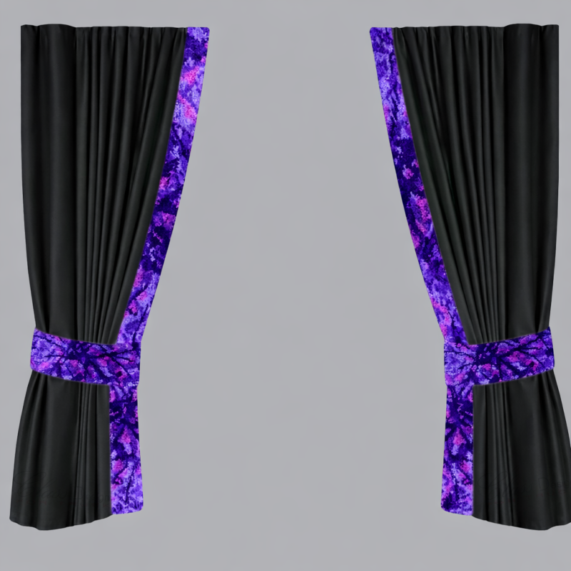 RIDEAUX ALCANTARA NOIR REBORDS DANOIS VIOLET