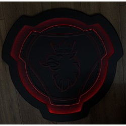 FOND DE CABINE SIMILI CUIR NOIR ÉCLAIRAGE ROUGE SCANIA VABIS