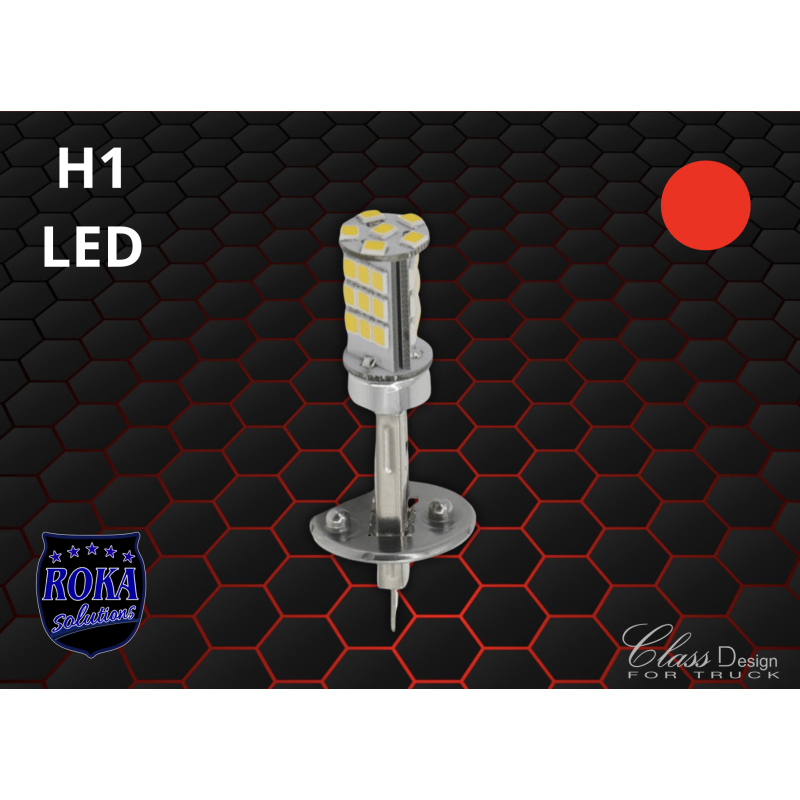 Ampoule H1 LED - Rouge 10W - 24V