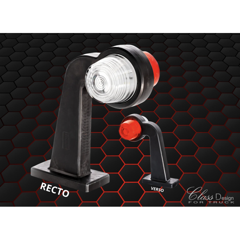 Bouliche coudé 190mm - Module led Blanc/Rouge - GAUCHE