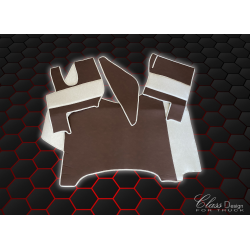 TAPIS CAPOT MOTEUR RENAULT T - LISSE - PLANCHET PLAT - DELUXE MARRON/BEIGE